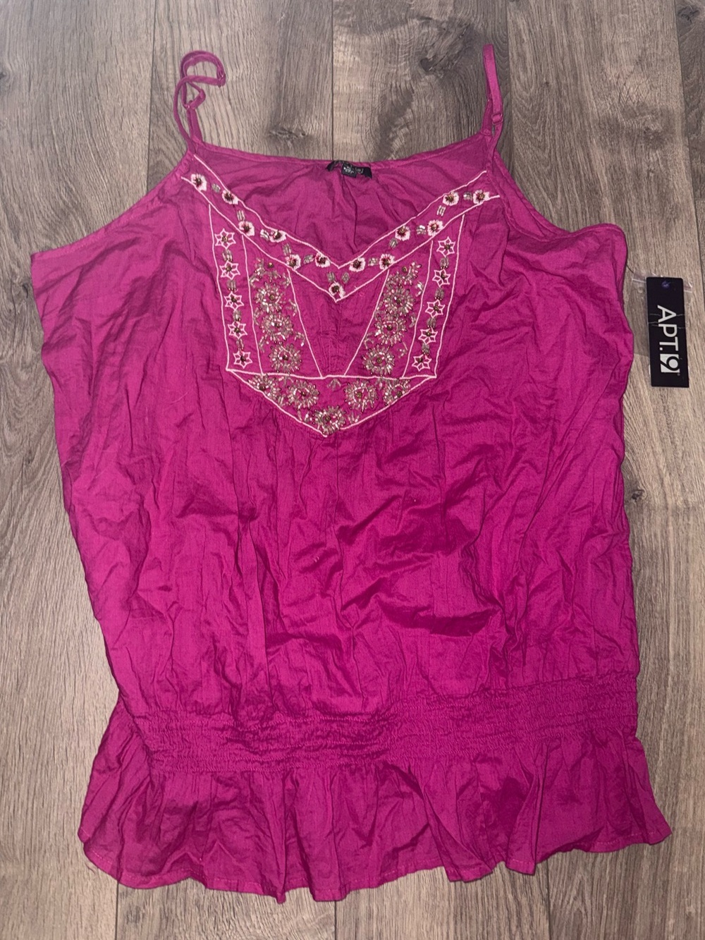 Apt. 9 Fuchsia Embroidered Spaghetti-Strap Camisole